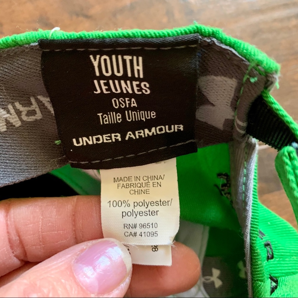 Under Armour Heatgear Green Baseball Cap Youth - Picture 9 of 9